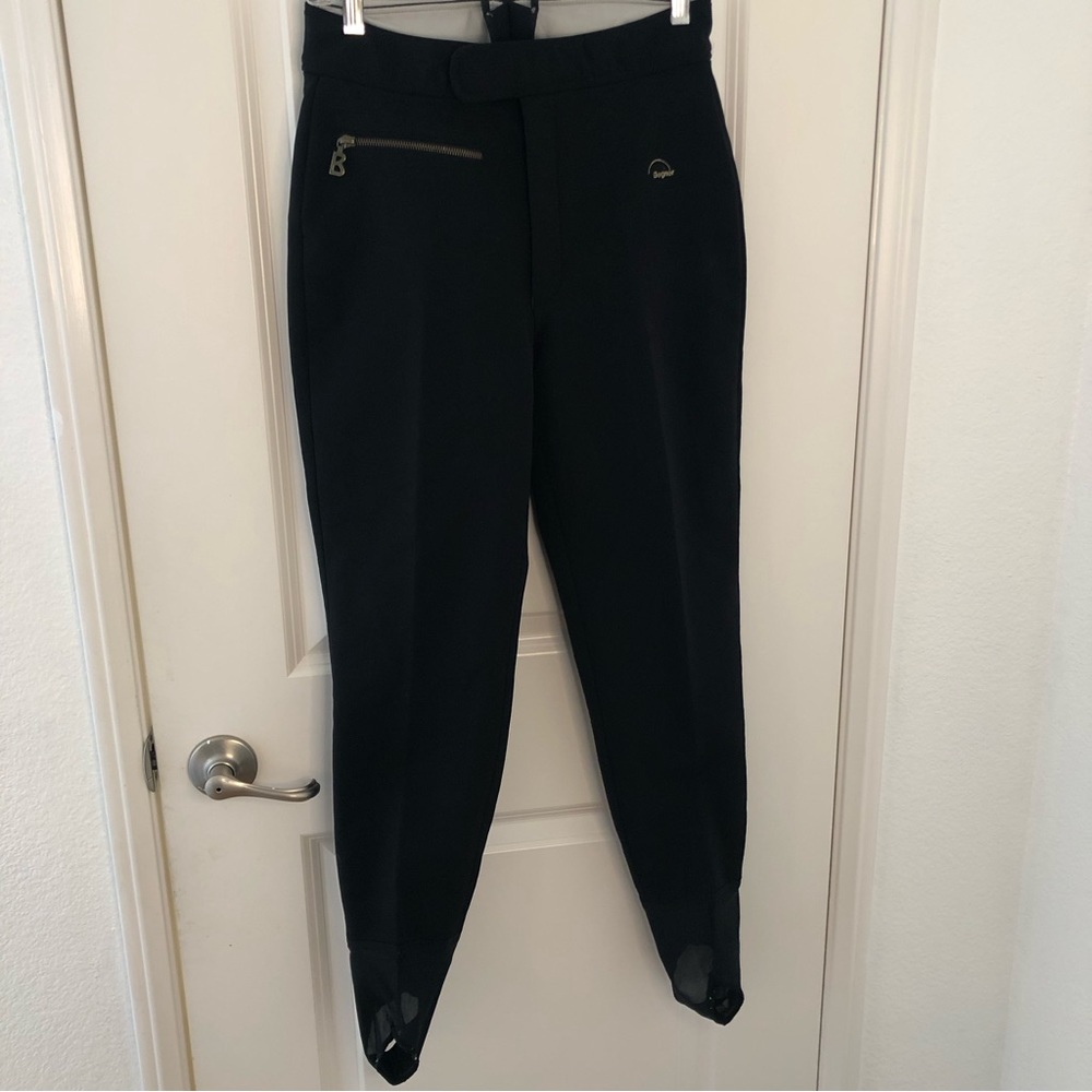 Bogner Vintage Ski Pants, Black, Size Small Thick durable stretch scuba fabric